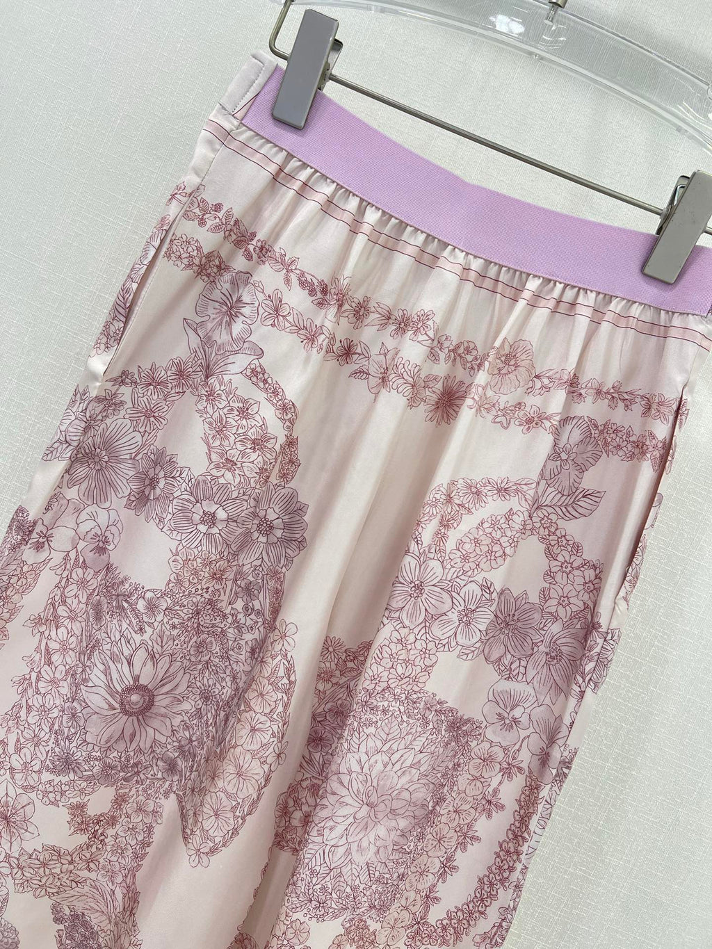 HM PRINTED SILK WIDE-LEG PANTS 269258