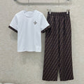 FENDI SHORT-SLEEVE T‑SHIRT AND LONG PANTS SET 275185