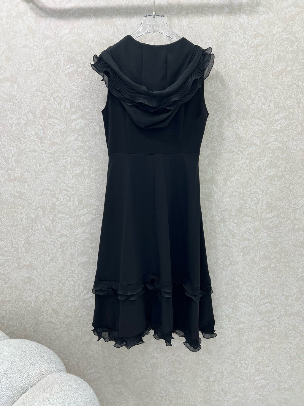 DIOR SLEEVELESS DRESS WITH RUFFLED SHOULDERS AND HEM 269143