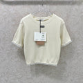 MIUMIU TEXTURED SHORT-SLEEVE LACE TOP 275100