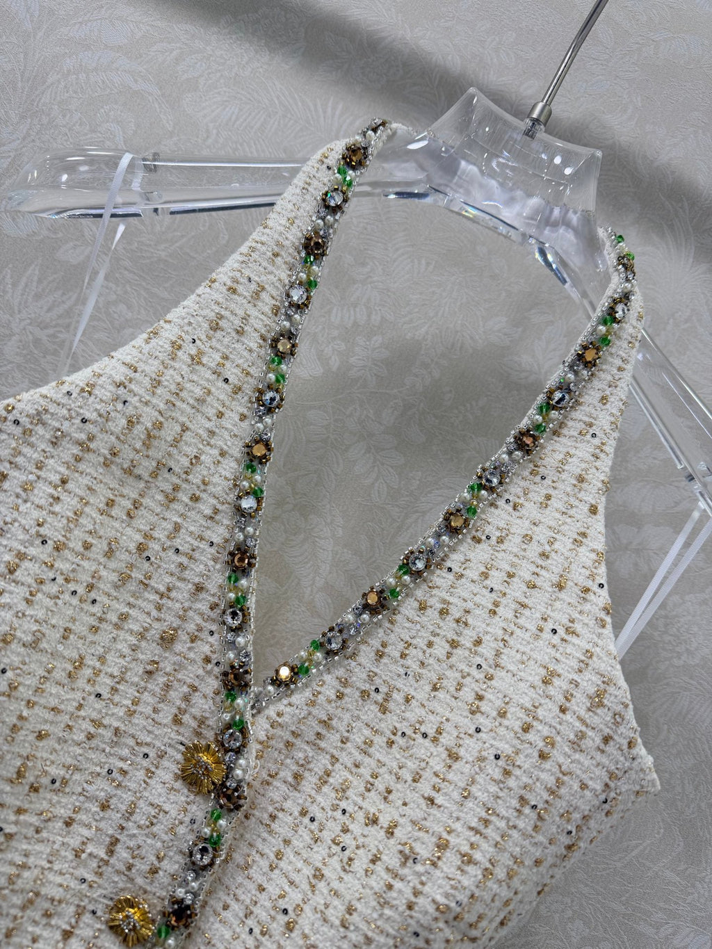 CHANEL 26S BEADED HALTER NECK VEST 821