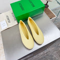 BOTTEGA VENETA 26S BALLET FLATS IN LIGHT YELLOW WOVEN LAMBSKIN