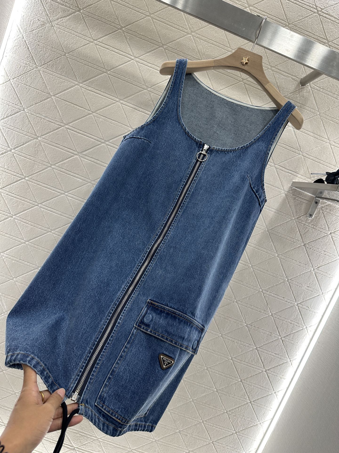 PRADA DENIM POCKET BLAZER DRESS 276614