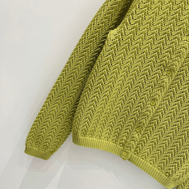 GUCCI CLASSIC KNIT CARDIGAN IN BUTTER YELLOW 267475