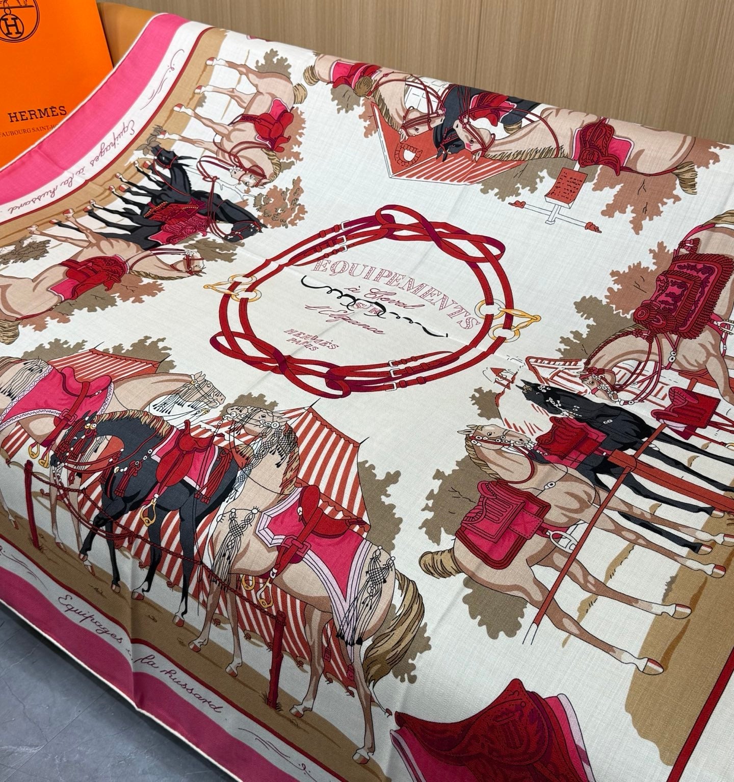 HERMES 26S SCARF 140 IN CASHMERE AND SILK 305966