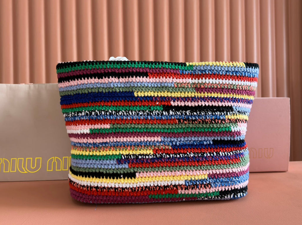 MIUMIU 26S TOTE BAG 40 IN MULTICOLOR WOOL