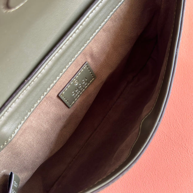 GUCCI 25S WAIST BAG 24 CM IN MOSS GREEN CALFSKIN