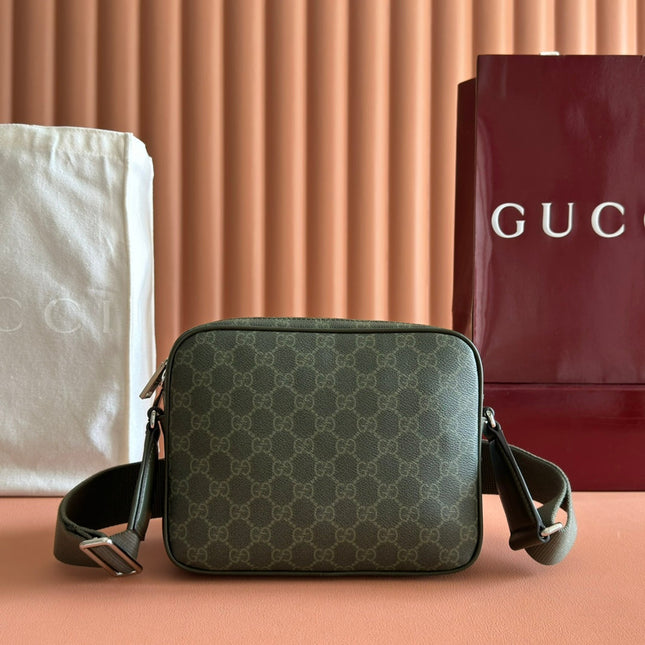 GUCCI 25S SHOULDER CROSSBODY BAG 23 CM IN MOSS GREEN CALFSKIN