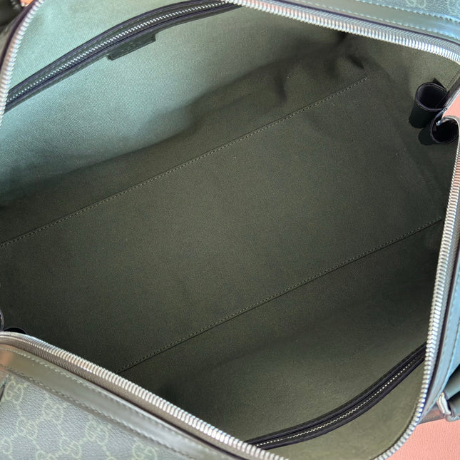 GUCCI 25S OPHIDIA MEDIUM BAG 45 CM IN MOSS GREEN CALFSKIN