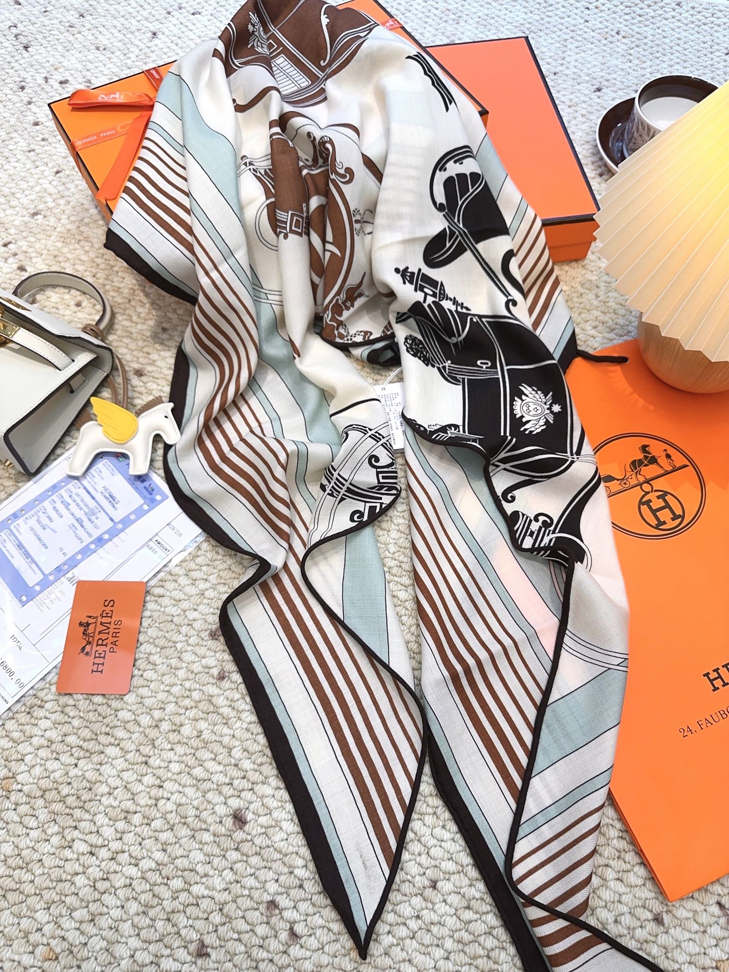 HERMES 25S SCARF 140 IN CASHMERE SILK 854529