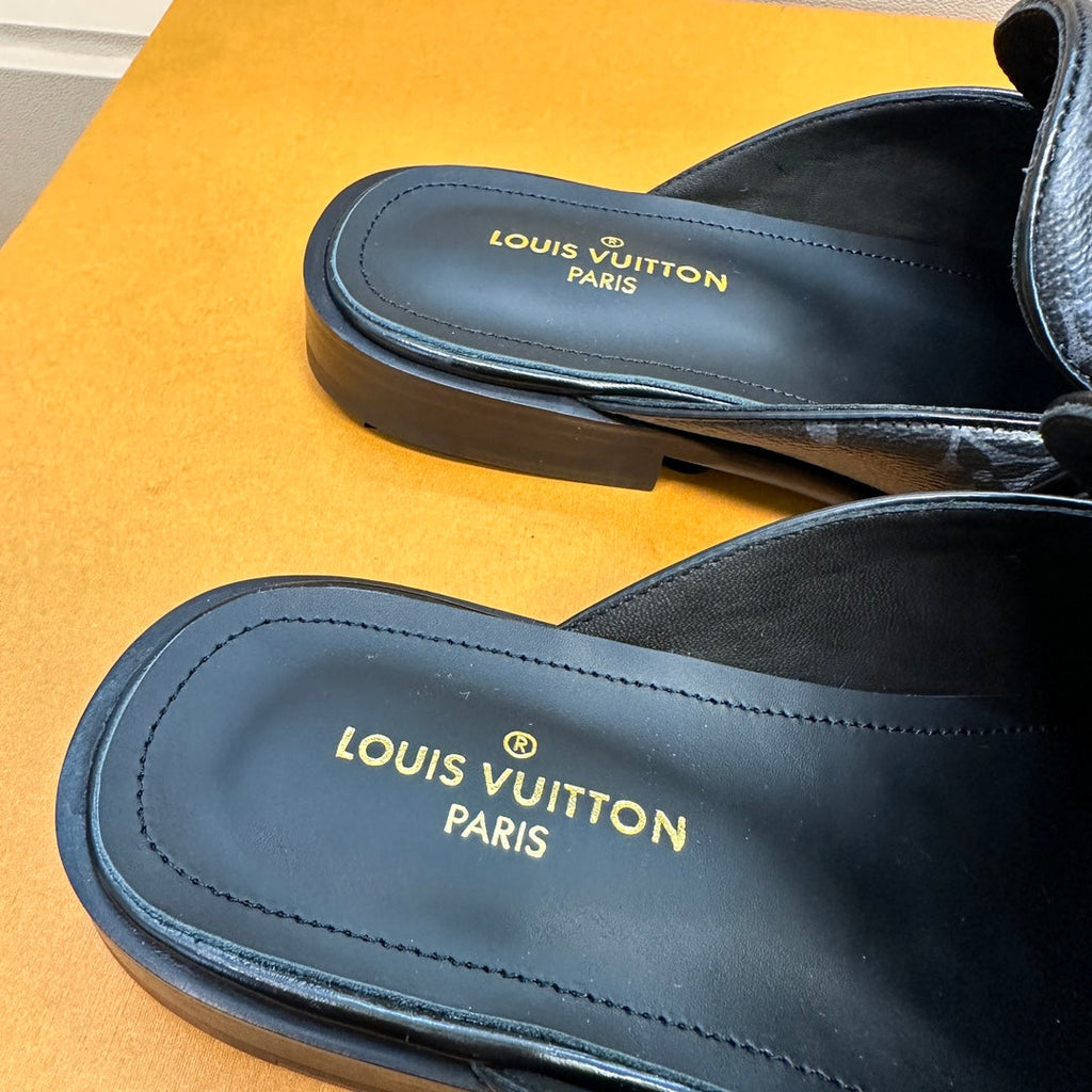 LV EASY MULE IN BLACK MONOGRAM CALFSKIN