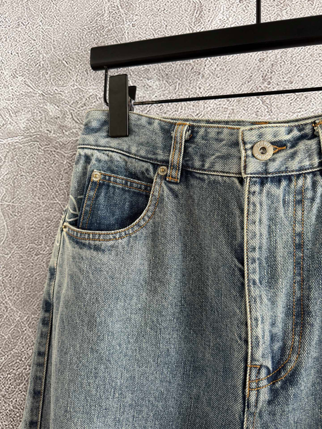 Loewe Waist-burnt Jeans Blue Cotton