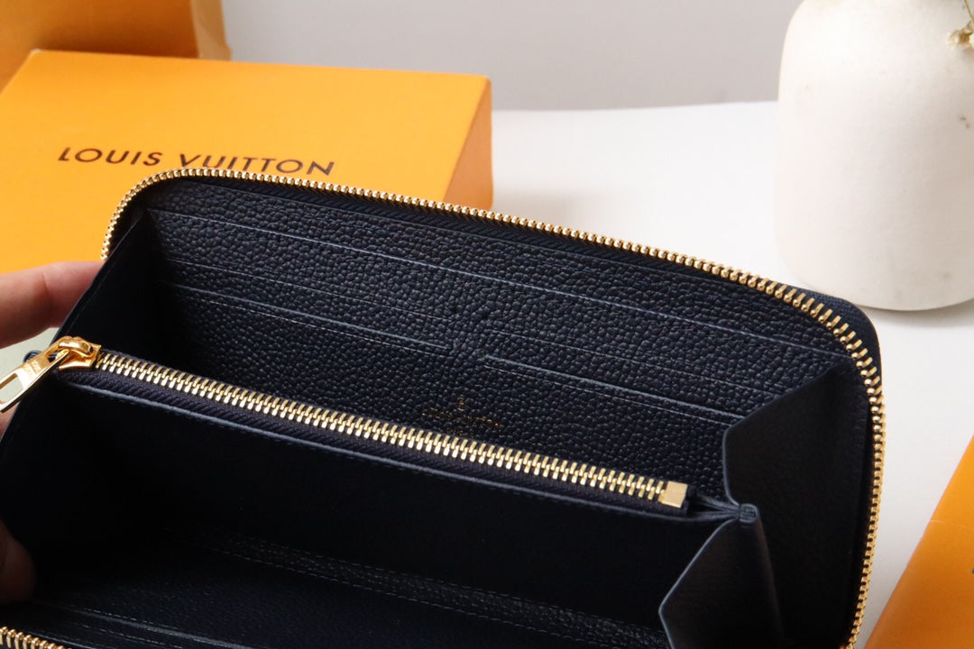 LV MONOGRAM LONG WALLET 20 IN BLACK AND CREAM GRAINED CALFSKIN