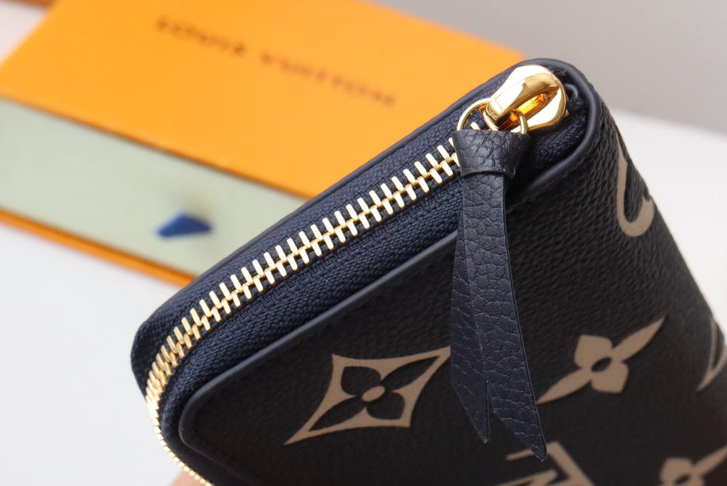 LV MONOGRAM LONG WALLET 20 IN BLACK AND CREAM GRAINED CALFSKIN