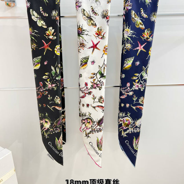 DIOR REVERSIBLE PRINTED SQUARE SCARF 90 CM IN WHITE SILK 7735868