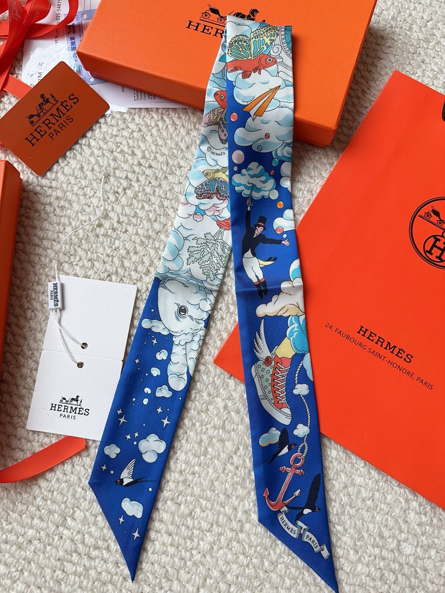 HERMES 26S SCARF 86 IN SILK 309632