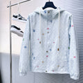 LV HOODED JACKET IN PASTEL LIGHT BLUE MONOGRAM CRAGGY DENIM 239120