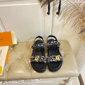 LV 26S SANDALS IN BLACK CANVAS