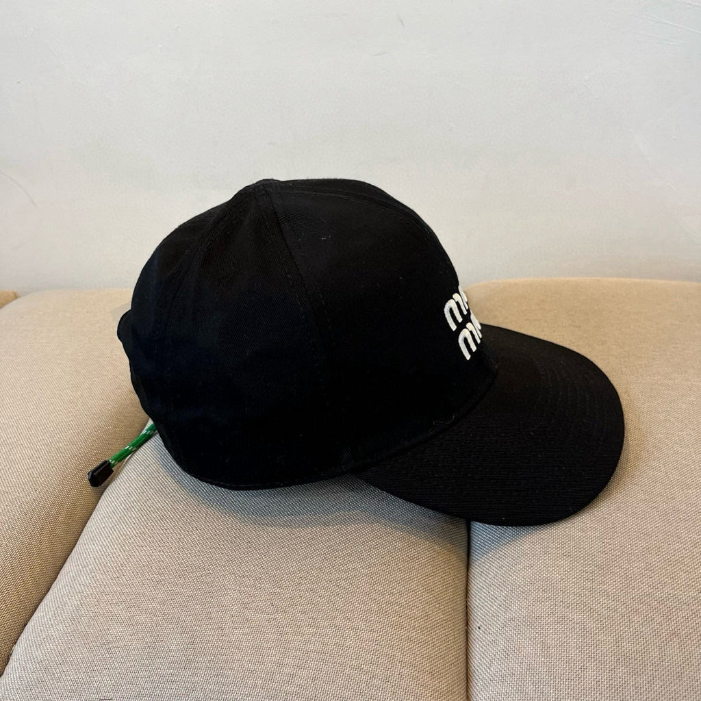 MIUMIU BASEBALL CAP IN BLACK KHAKI FABRIC STYLE 7