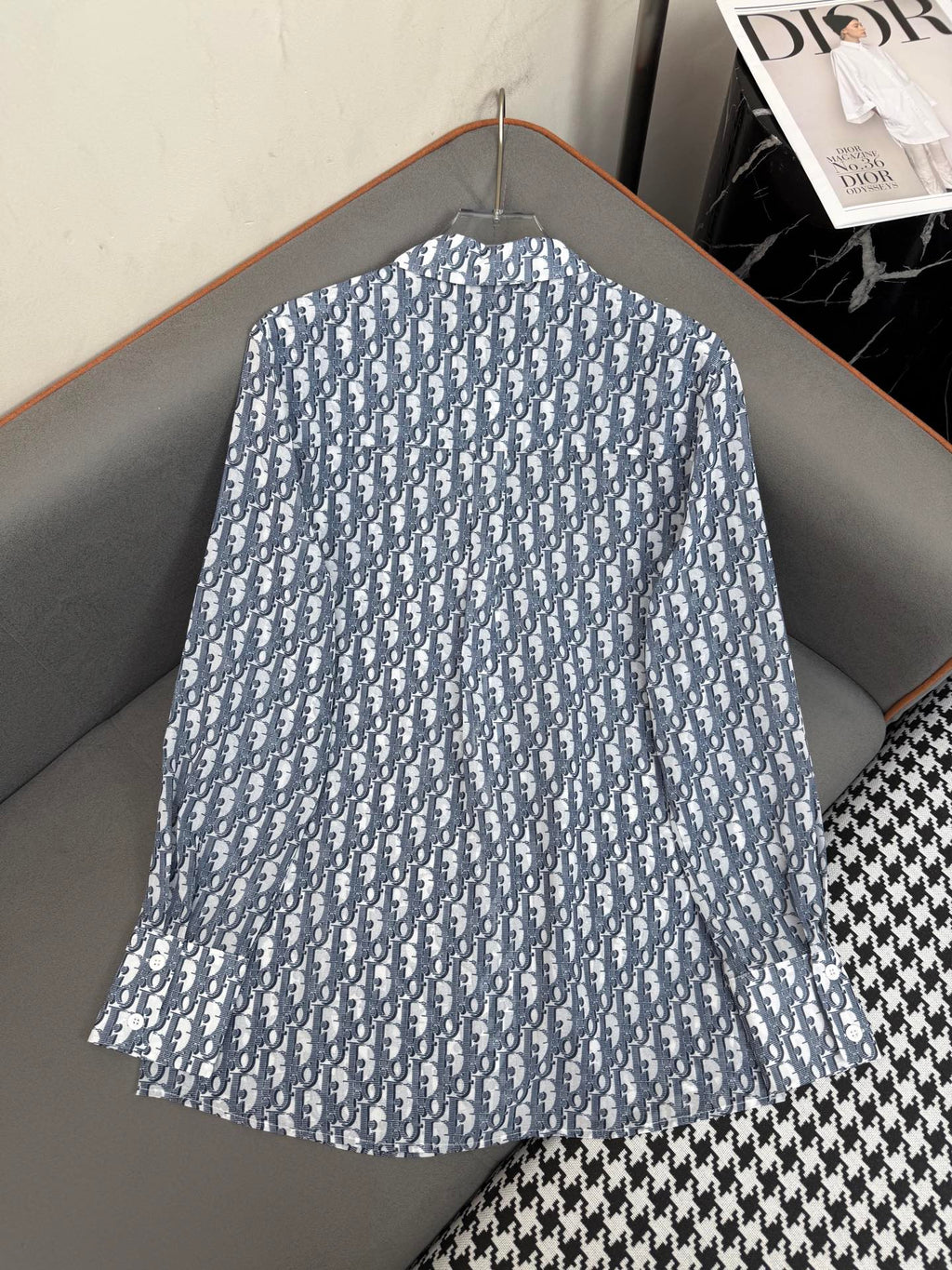 DIOR SHIRTS MONOCHROME PRINTED FABRIC 266699