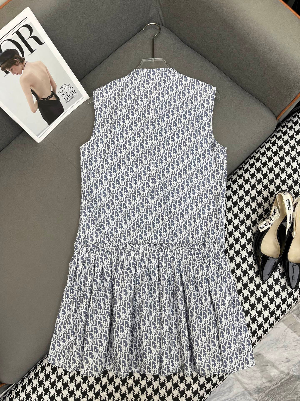 DIOR SLEEVELESS PRINTED DENIM DRESS 269128