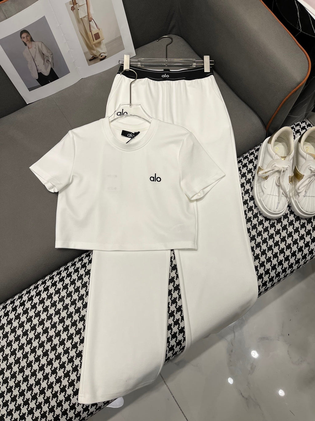 T SHIRT AND WIDE LEG PANTS SET 4 WAY STRETCH FABRIC 266707