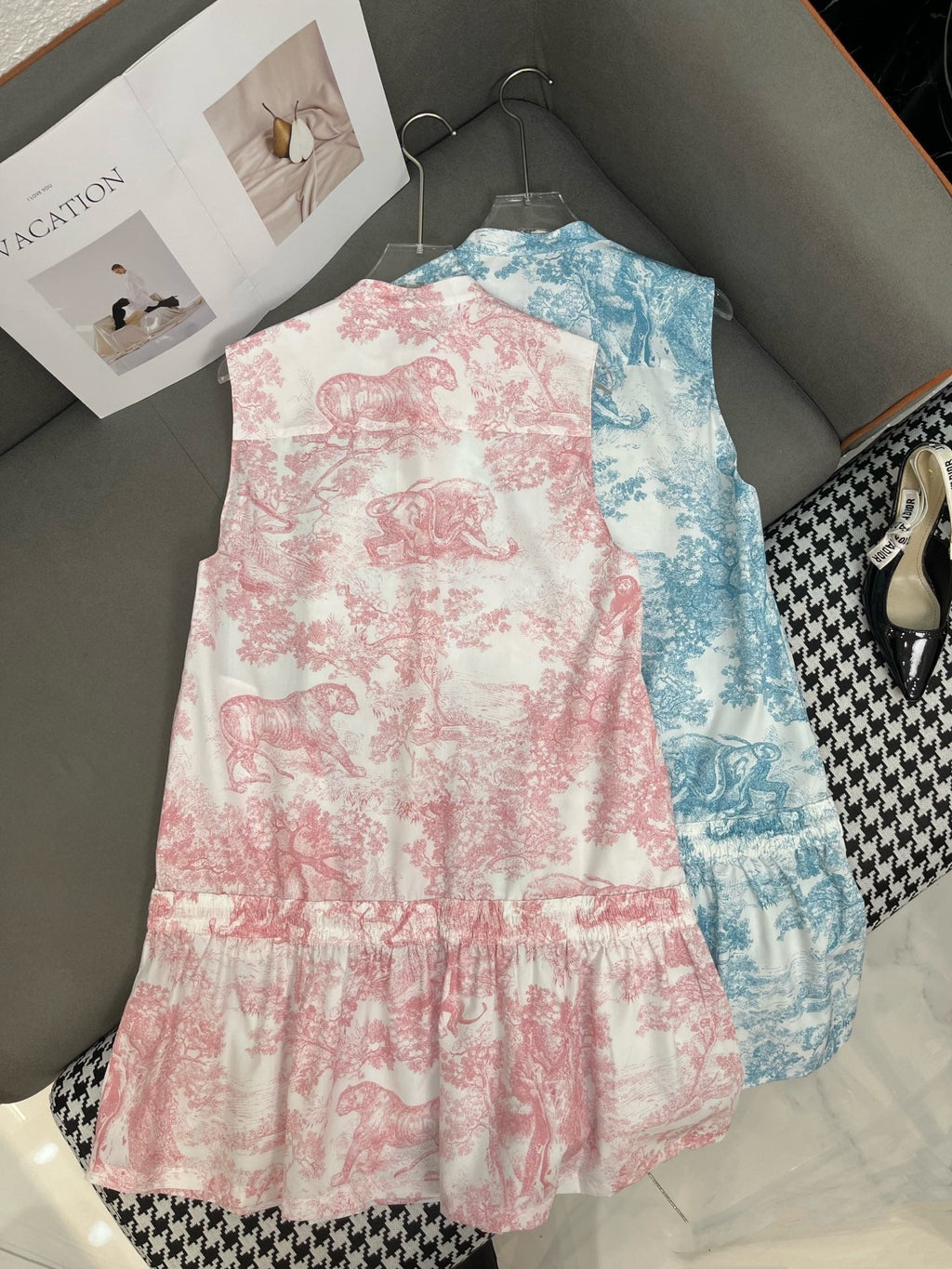 DIOR TIMELESS HIGH-NECK MIDI SILK FABRIC