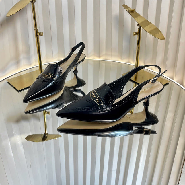 BOY SLINGBACK PUMP 35MM 25S IN BLACK CALFSKIN
