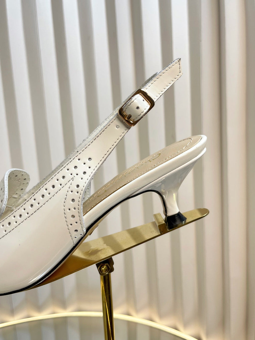 BOY SLINGBACK PUMP 35MM 25S IN WHITE CALFSKIN