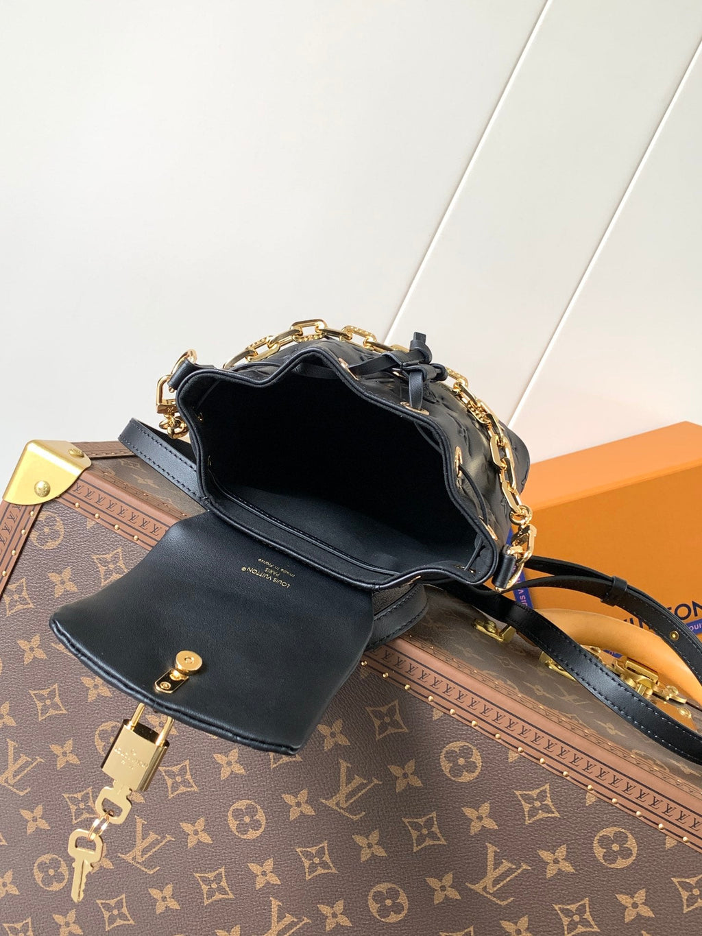 LV COUSSIN BACKPACK CRAFTED FROM 20 IN BLACK MONOGRAM CALFSKIN