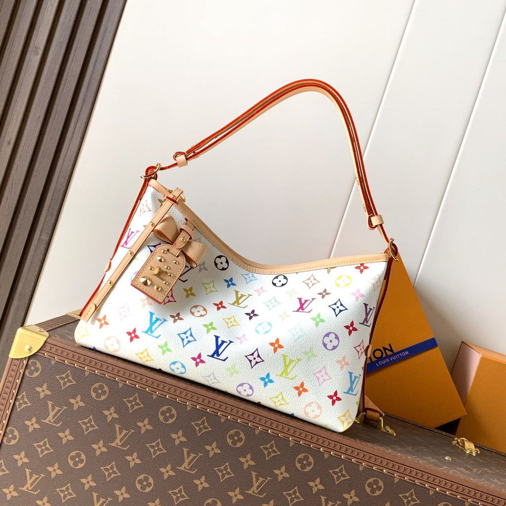 LV 26S CARRYALL EAST WEST BAG 36 IN WHITE CANVAS FABRIC