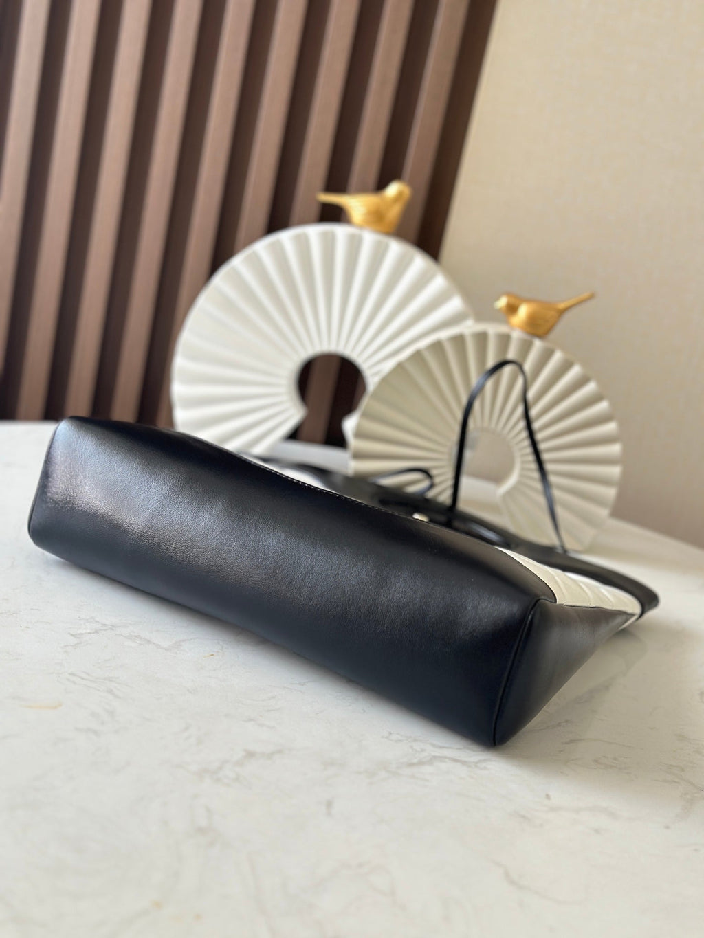 CHANEL 26S MINI SHOPPING BAG 32 IN WHITE AND BLACK LAMBSKIN