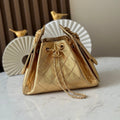 CHANEL 25S HOBO BAG 22 IN METALLIC GOLD CAVIAR CALFSKIN