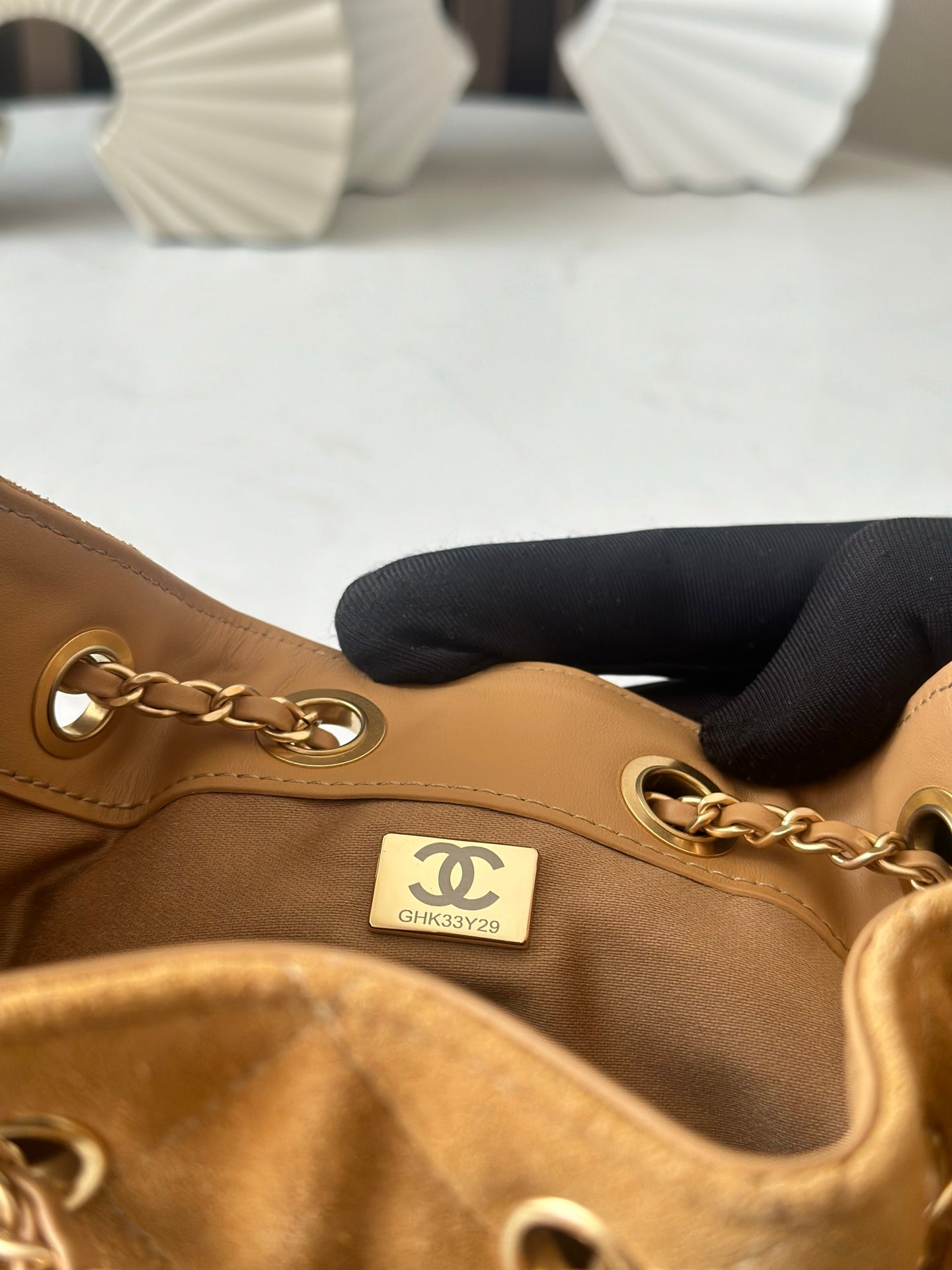 CHANEL 25S HOBO BAG 22 IN BROWN SUEDE GOLD HARDWARE