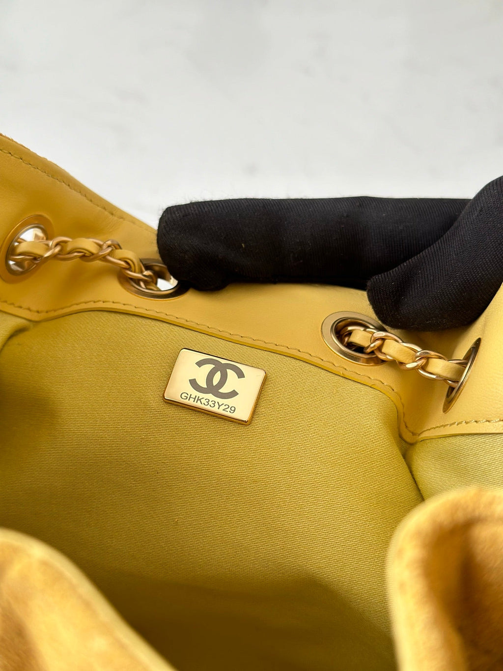 CHANEL 25S HOBO BAG 22 IN YELLOW SUEDE GOLD HARDWARE
