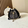 CHANEL 25S HOBO BAG 22 IN CHARCOAL GREY DENIM GOLD HARDWARE