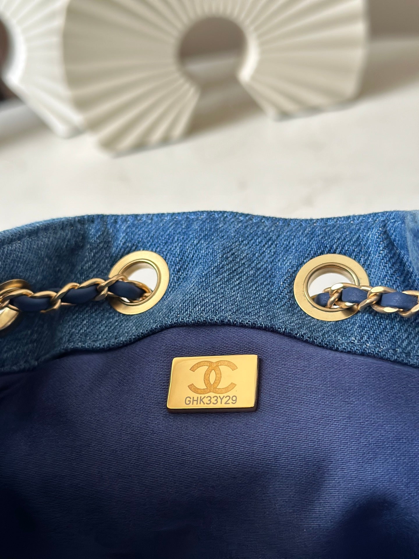 CHANEL 25S HOBO BAG 22 IN BLUE DENIM GOLD HARDWARE