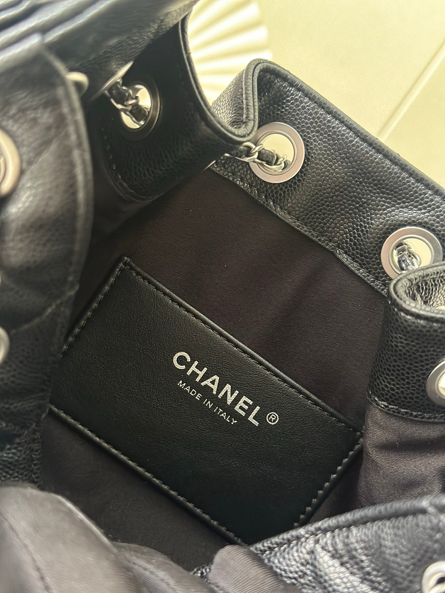 CHANEL 25S HOBO BAG 22 IN BLACK CAVIAR CALFSKIN SILVER HARDWARE