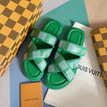 LV VENICE MULE SLIDE SANDALS MONOGRAM KELLY GREEN