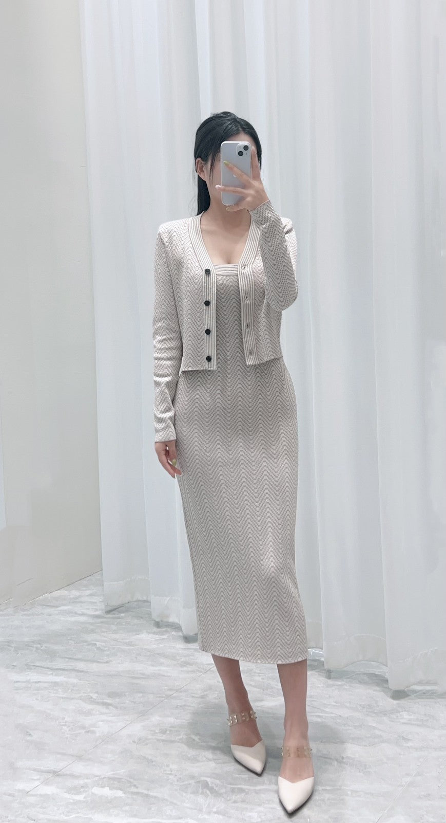 KNIT TOP AND STRAP DRESS SET 25250 STYLE 1