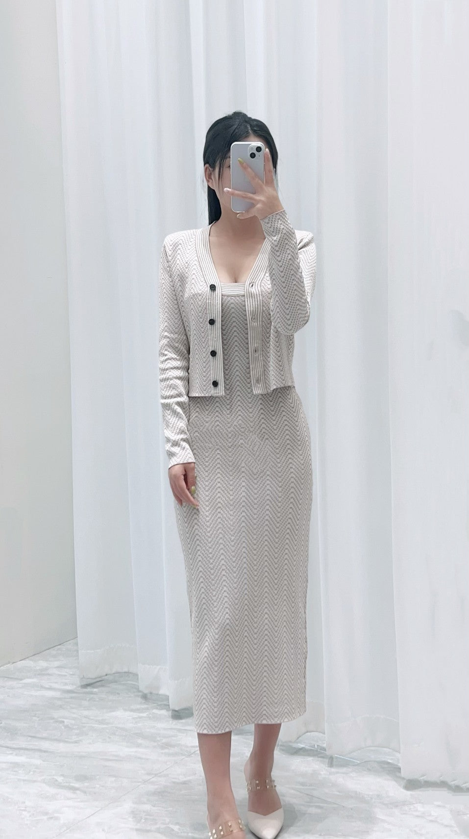 KNIT TOP AND STRAP DRESS SET 25250 STYLE 1