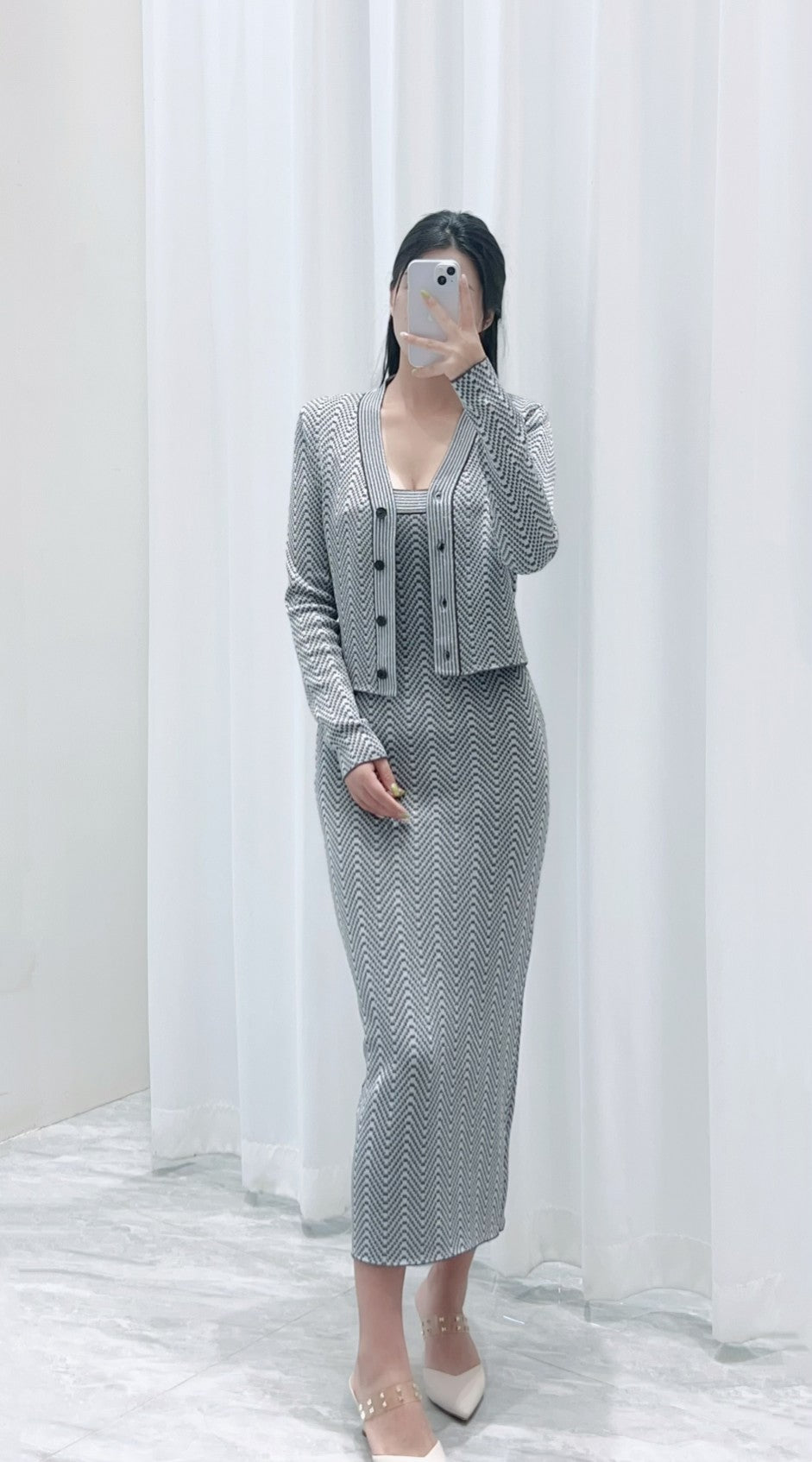 KNIT TOP AND STRAP DRESS SET 25250 STYLE 2
