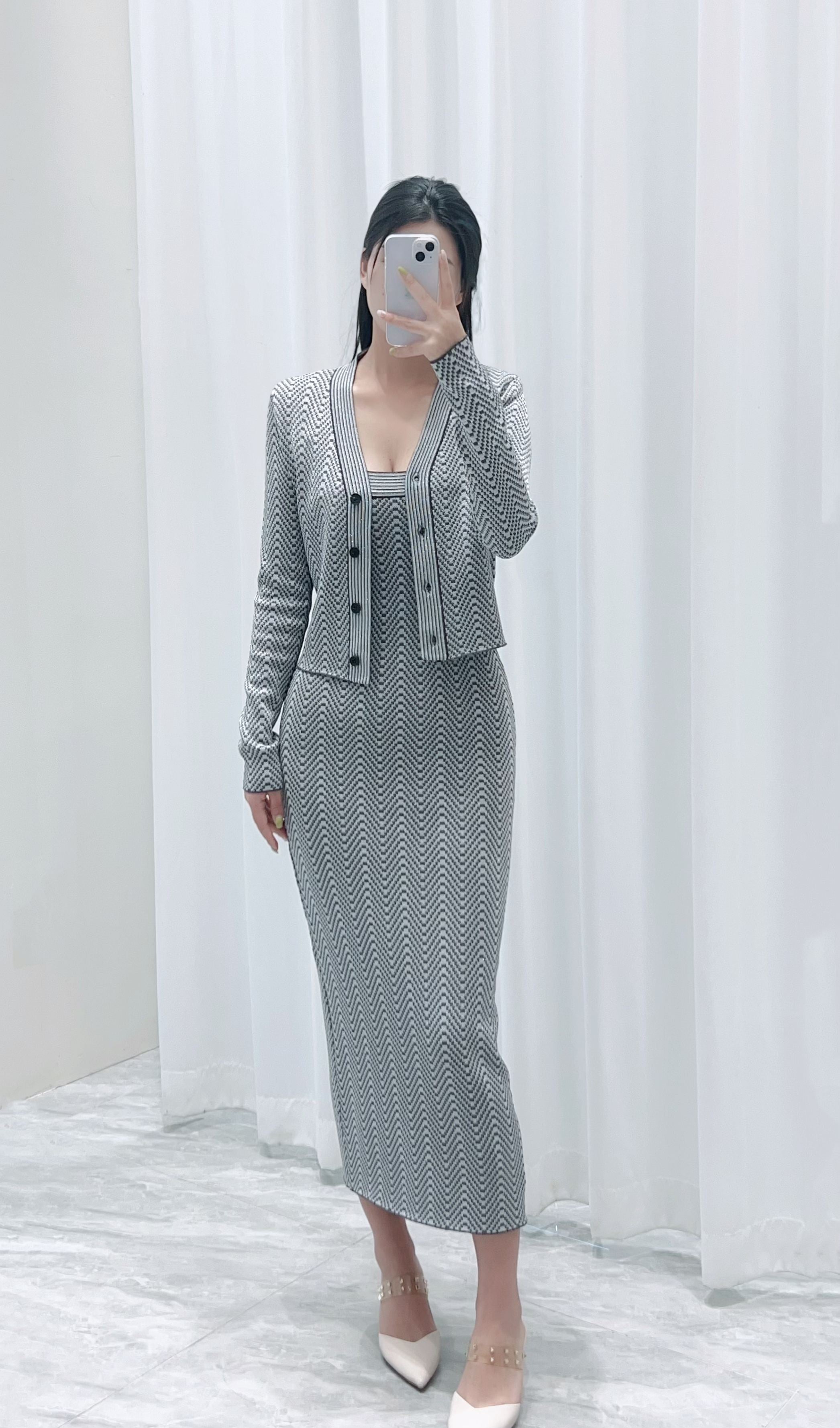 KNIT TOP AND STRAP DRESS SET 25250 STYLE 2