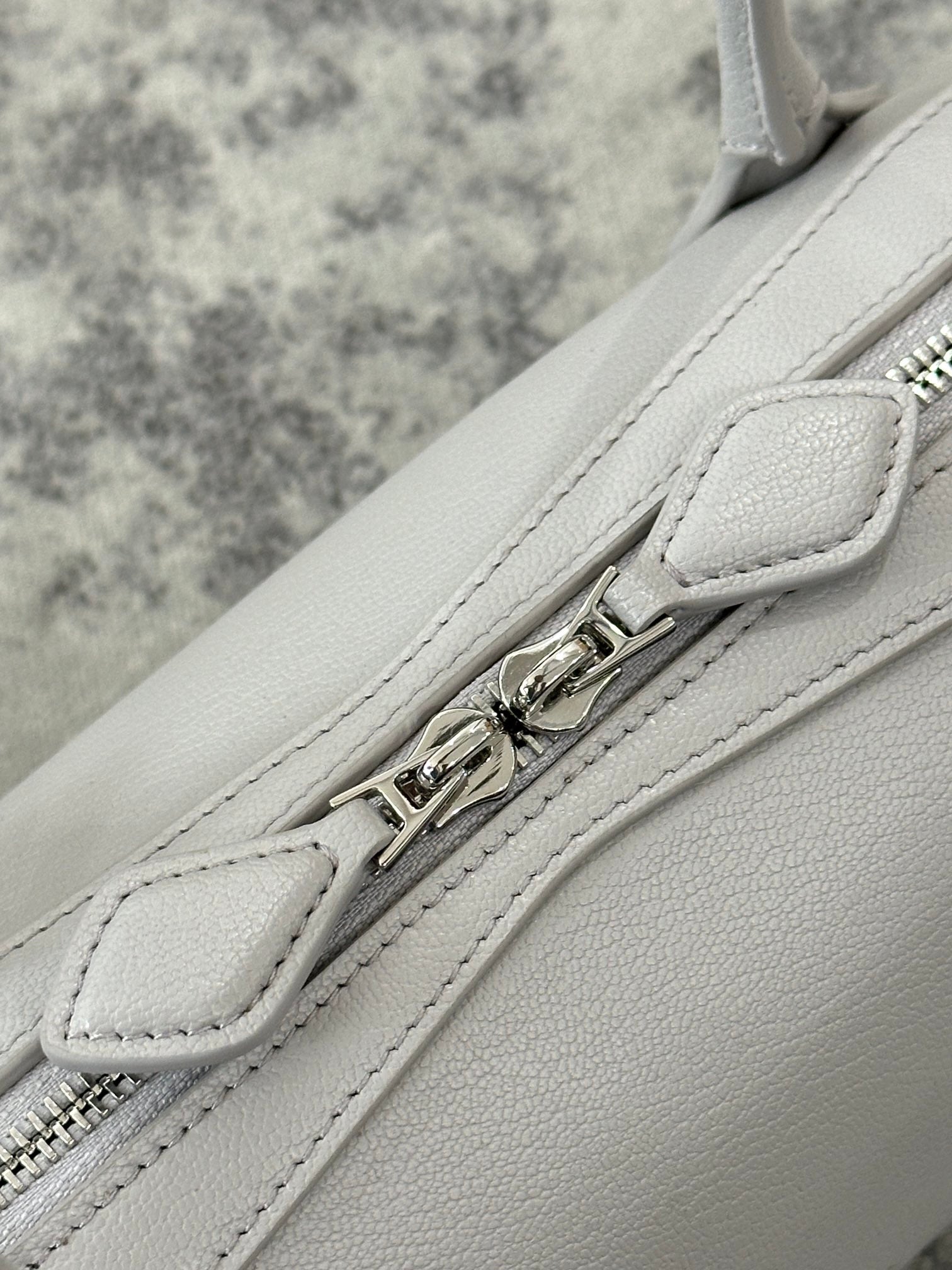 LE TECKEL SMALL BAG 27 IN PLATINUM GOATSKIN