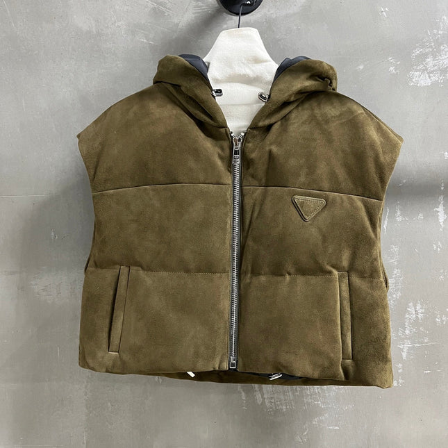 PRADA 25S SUEDE DOWN VEST 386