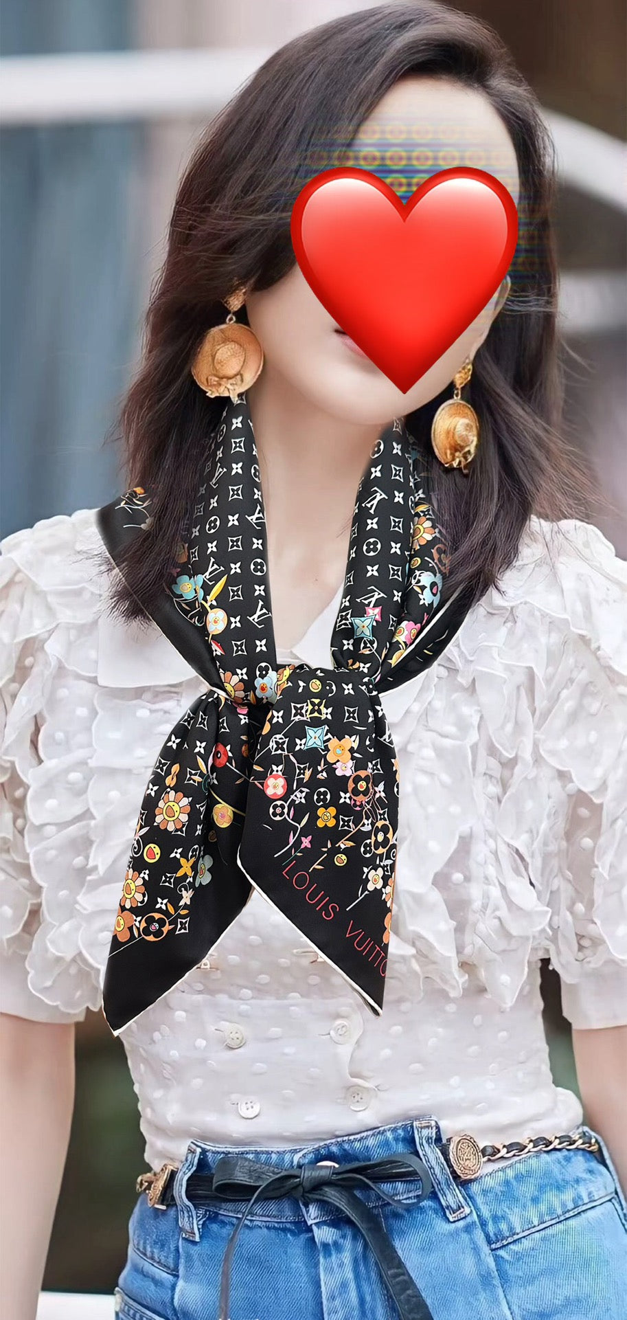 LV SCARF 90 CM IN SILK 730541