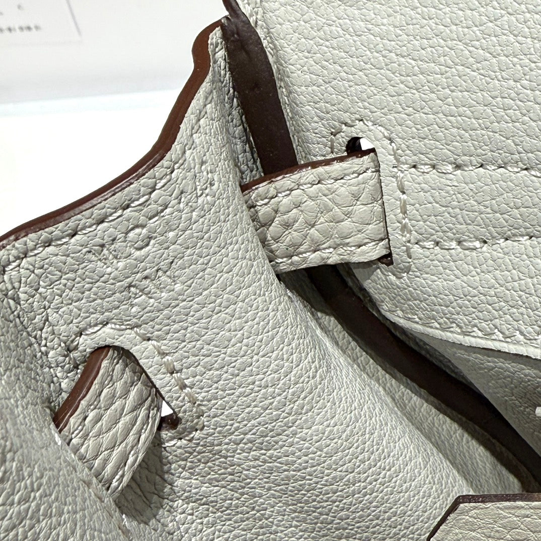 HM BIRKIN 25CM IN CREAM TOGO LEATHER SILVER HARDWARE
