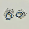 CD 26S TOILE DE JOUY BIRD BOW DROP EARRINGS IN SILVER TONE METAL 644371