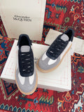 OVERSIZED RETRO SNEAKER IN WHITE BLACK GREY CALFSKIN