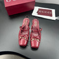GUCCI 26S SLINGBACK 25 MM IN RED CALFSKIN